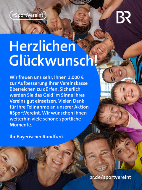 TSV Grasbrunn-Neukeferloh gewinnt 1.000 € bei der Aktion #SportVerein des BR